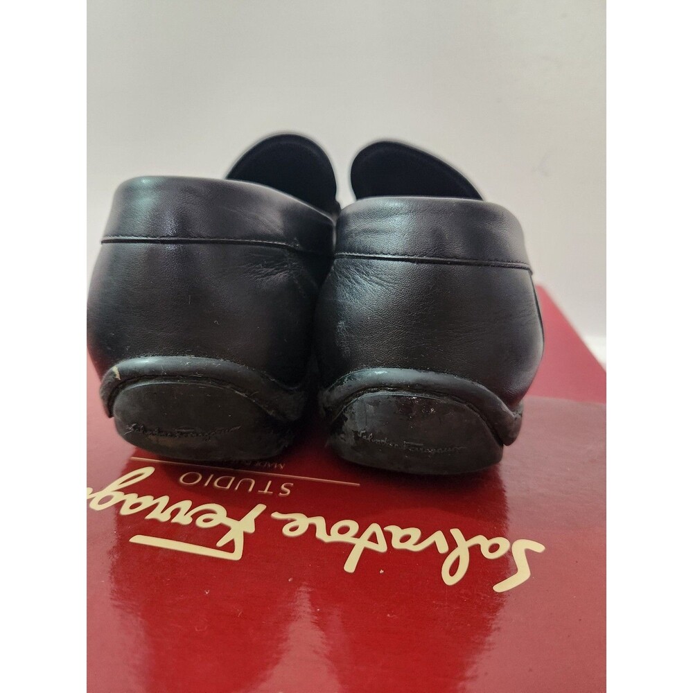Salvatore Ferragamo Black Leather Loafers Men's SizeSalvatore Ferragamo Black - Picture 7 of 12